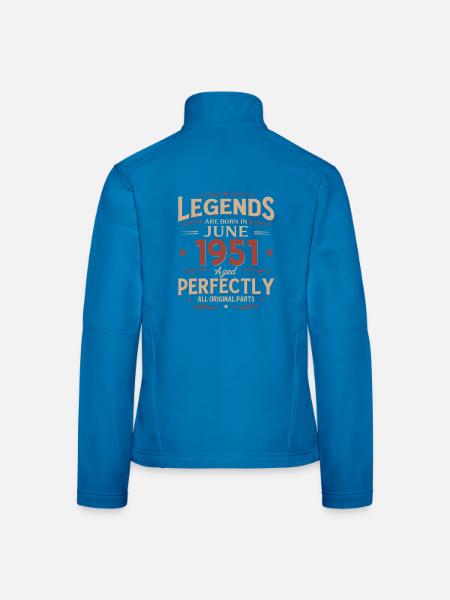 75th Birthday Legend June Born in 1951 - Women's Softshell Jacket - black - Back