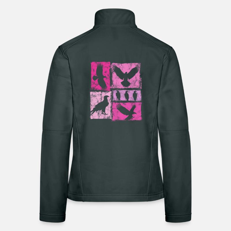 Silhouettes graphiques rétro Eagle Veste en tissu softshell Femme