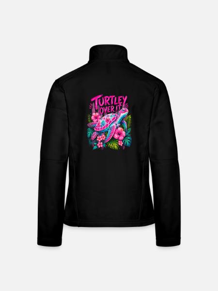 Tortue Sur Ça Mignonne Fleur de Tortue - Veste en tissu softshell Femme - noir - Dos