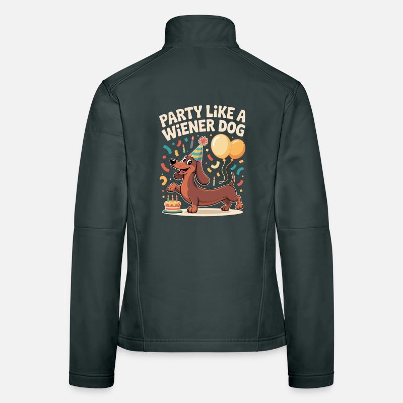 Party Dachshund Women's Softshell Jacket