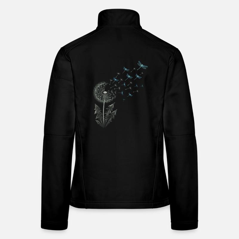 Pusteblume mit Libellen Frauen Softshelljacke