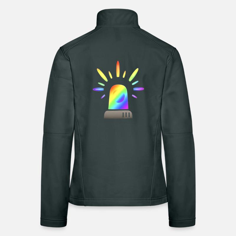 Rainbow Siren Warning Light Women's Softshell Jacket
