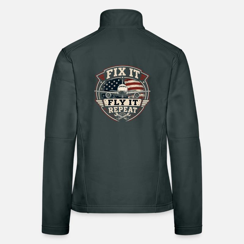 Aviation Maintenance Aircraft Technology Professional Women's Softshell Jacket
