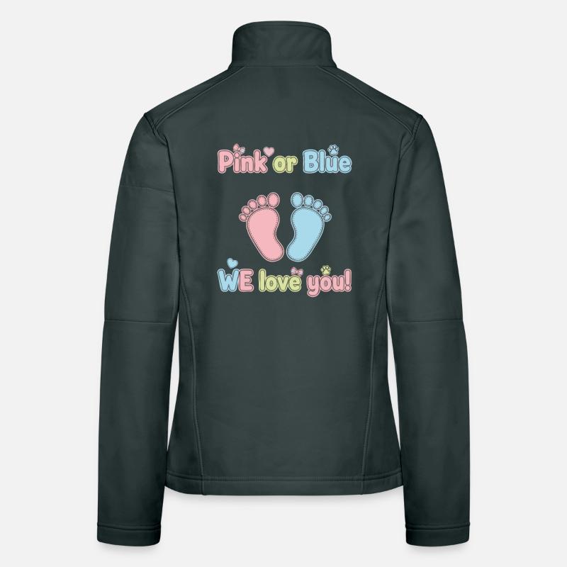 Geschlechterenthüllung Pink oder Blau Wir lieben dich Babyparty Frauen Softshelljacke