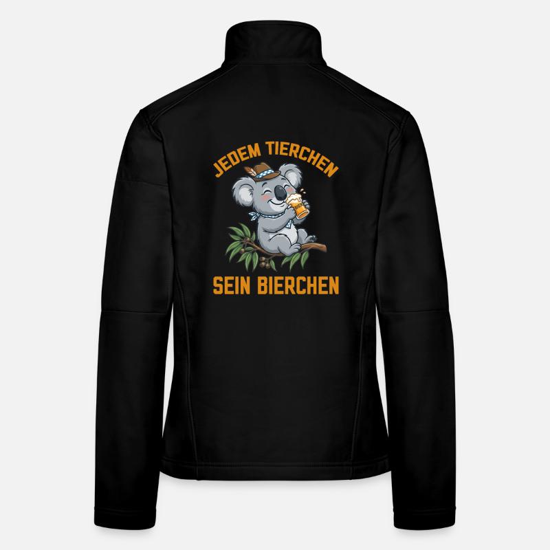 Jedem Tierchen sein Bierchen Koala Bär trinkt Bier Frauen Softshelljacke