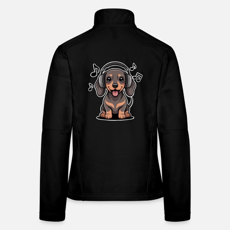 Dackel Musik - Frauen Softshelljacke - Schwarz