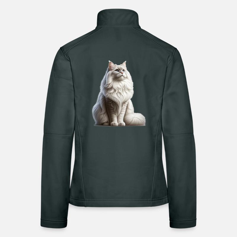 Chat angora turc Veste en tissu softshell Femme