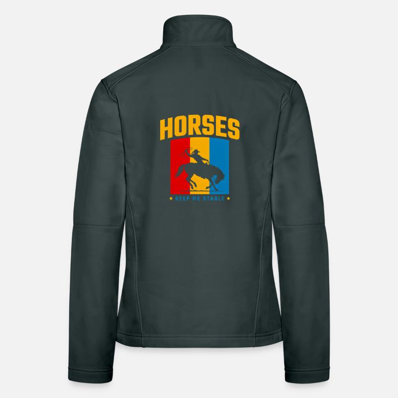 Horses Keep Me Stable - Cowboy Rétro Frauen Softshelljacke