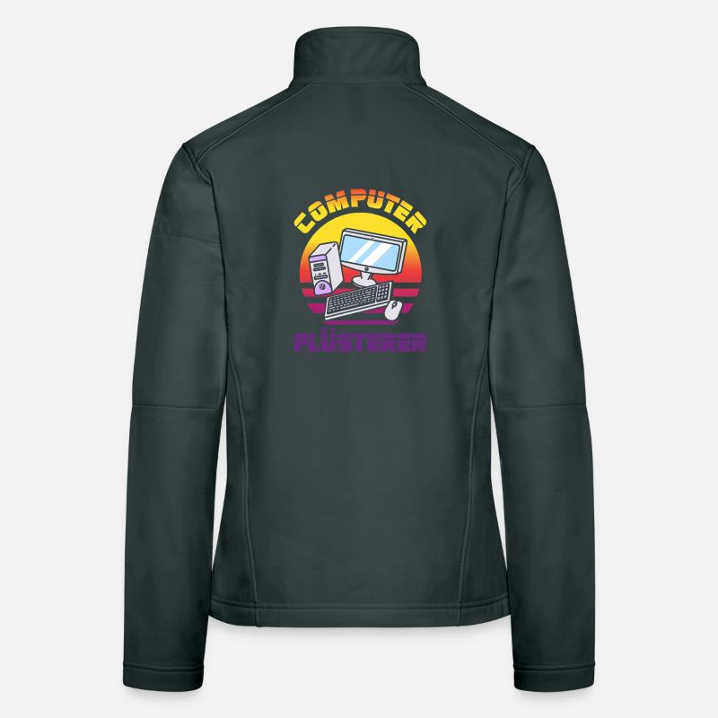Computer Flüsterer Retro Pc Nerd It Admin Gamer Frauen Softshelljacke