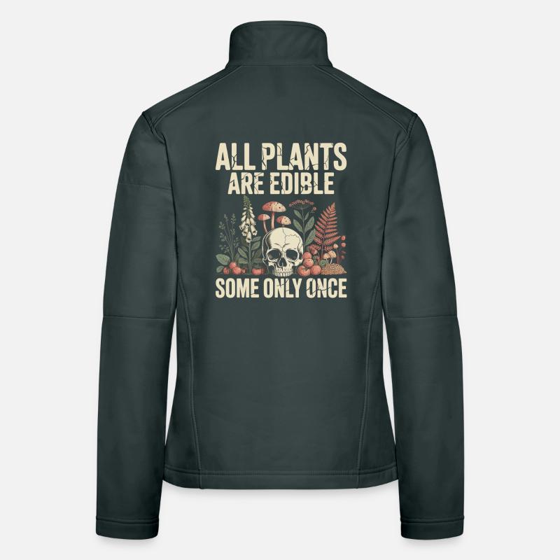 Schädelernte essbare Pflanzen Frauen Softshelljacke
