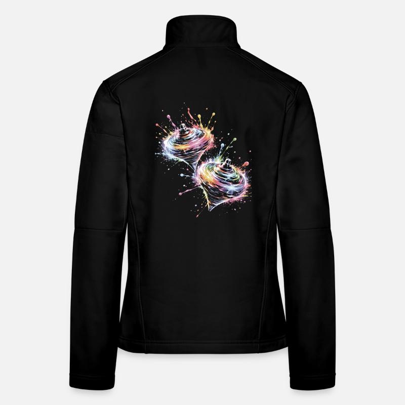 Mehrfarbige Drehkerle-Splash-Kunst Frauen Softshelljacke