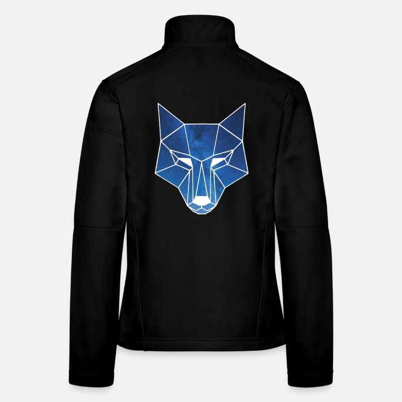 White wolf and starry sky Women's Softshell Jacket