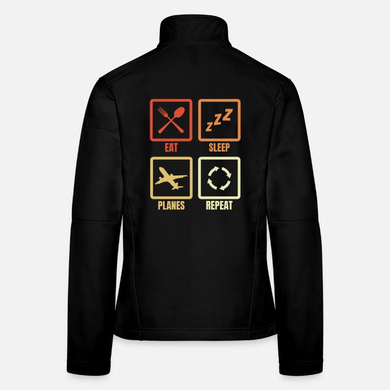Food, sleeping, repeating planes Women's Softshell Jacket