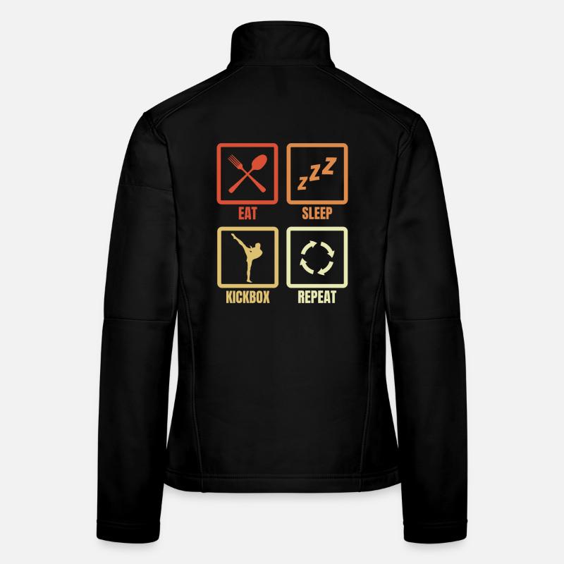 Manger, dormir, kickboxer, répéter Veste en tissu softshell Femme
