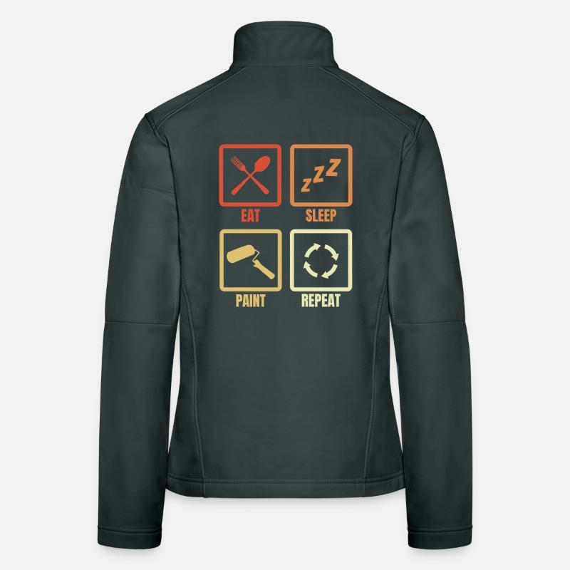 Eat Sleep Paint Repeat Women's Softshell Jacket