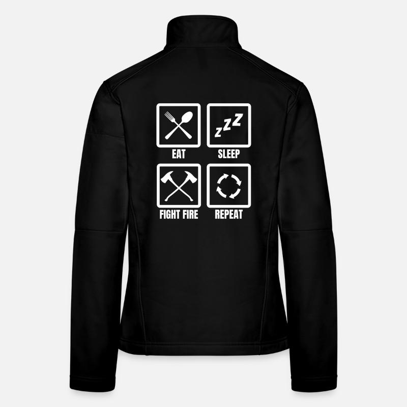 Eat Sleep Fight Fire Repeat Frauen Softshelljacke