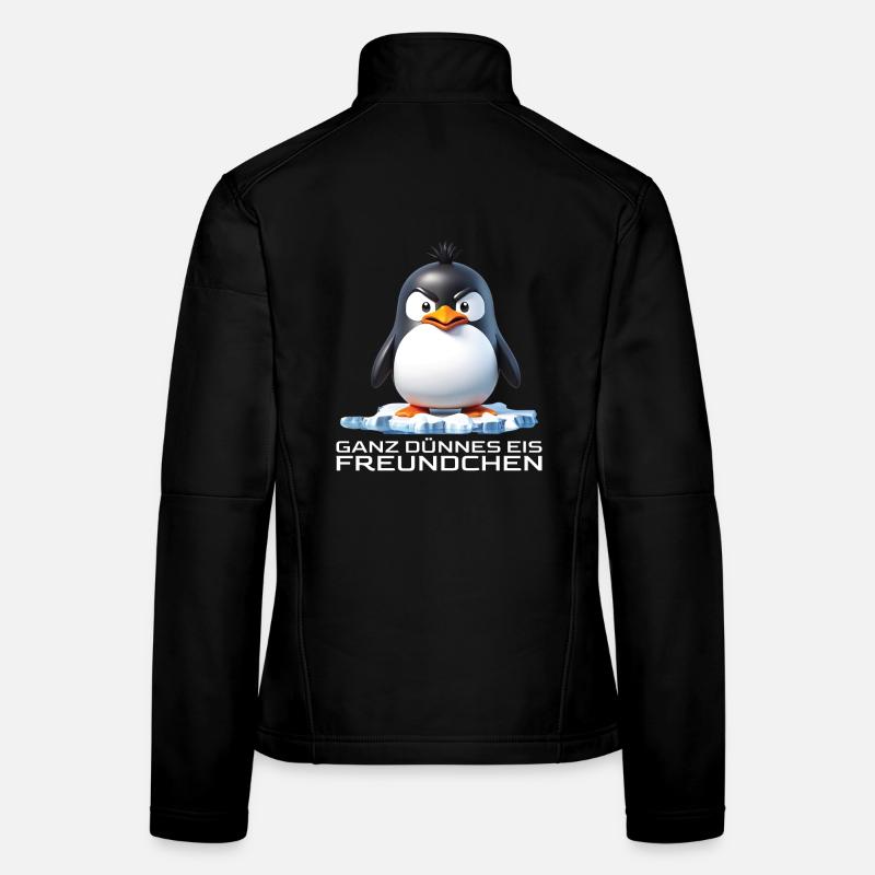 Ganz dünnes Eis Freundchen Pinguin - Frauen Softshelljacke - Schwarz