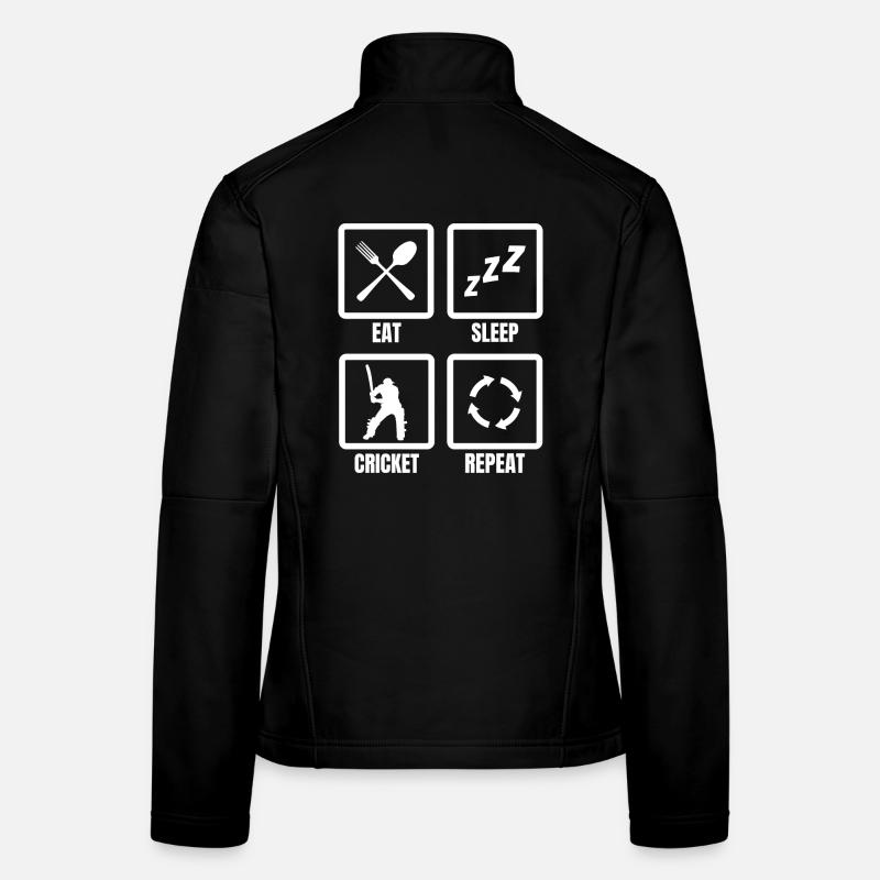 Eat Sleep Cricket Repeat Frauen Softshelljacke