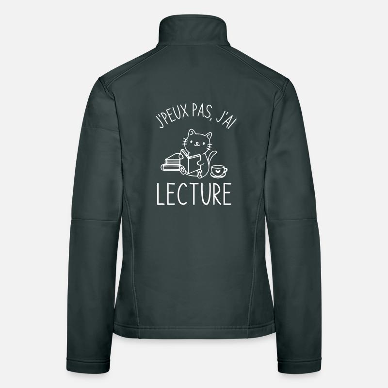 Lecture café chat mignon Veste en tissu softshell Femme