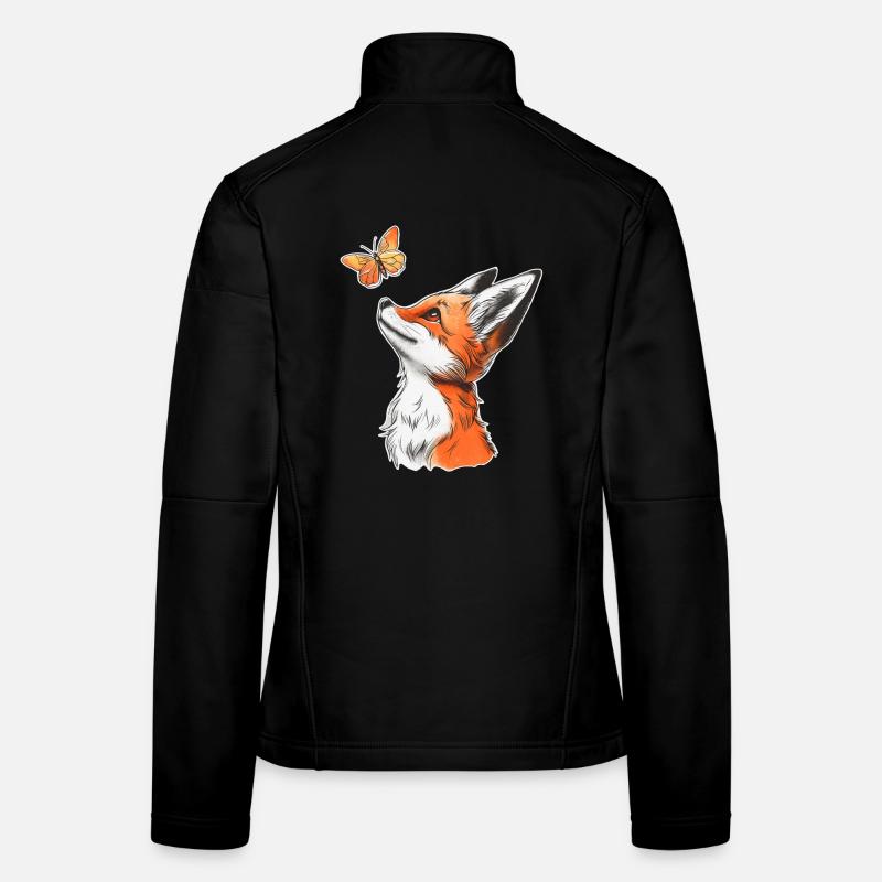 Fuchs mit Schmetterling Frauen Softshelljacke