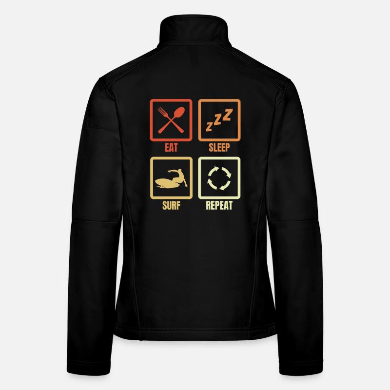 Eat Sleep Surf Repeat Frauen Softshelljacke