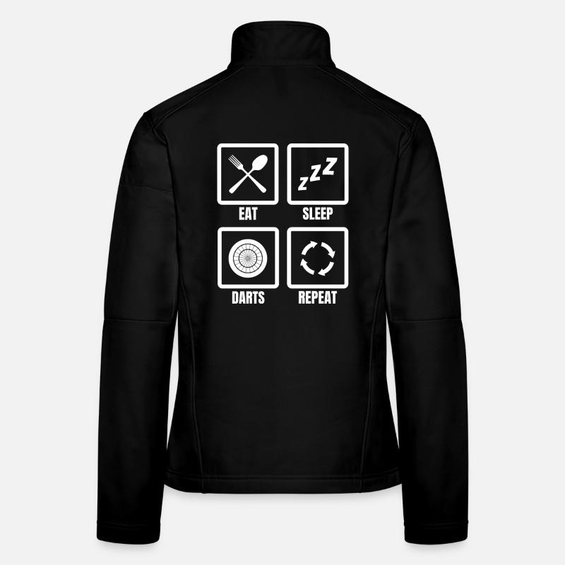 Eat Sleep Darts Repeat Frauen Softshelljacke