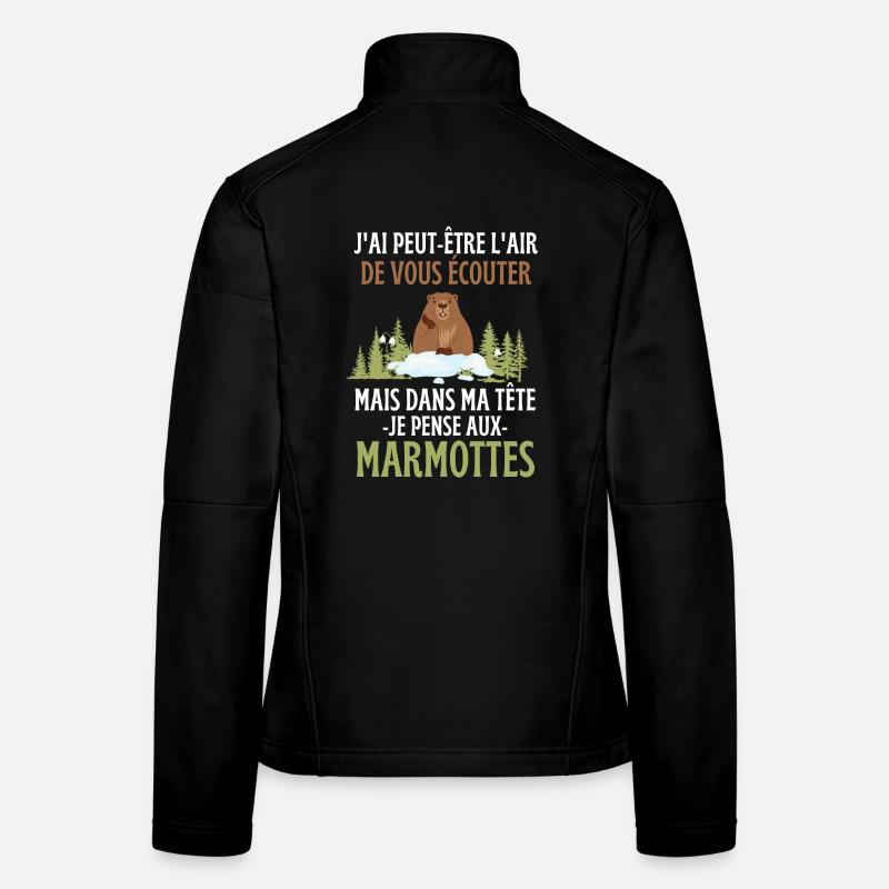 Dans ma tête je pense aux marmottes Veste en tissu softshell Femme
