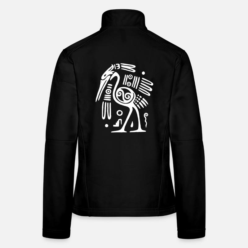 Oiseau totem blanc Veste en tissu softshell Femme