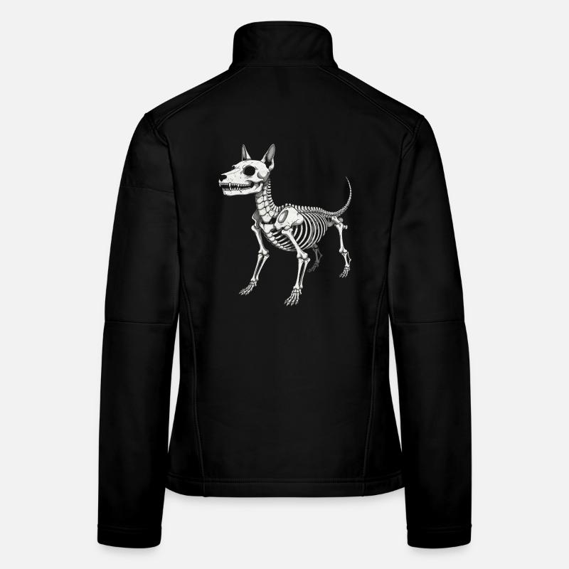 Impression de l’anatomie du chien squelettique Veste en tissu softshell Femme