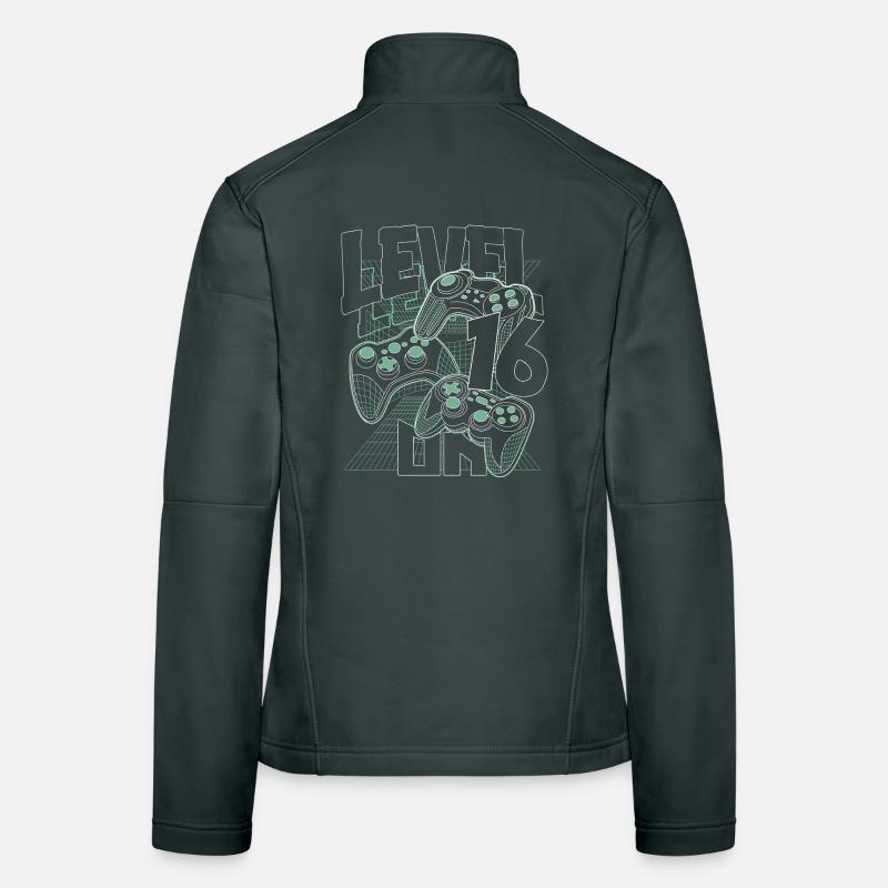 Level Up Retro-Controller Grafik 16. Geburtstag Frauen Softshelljacke