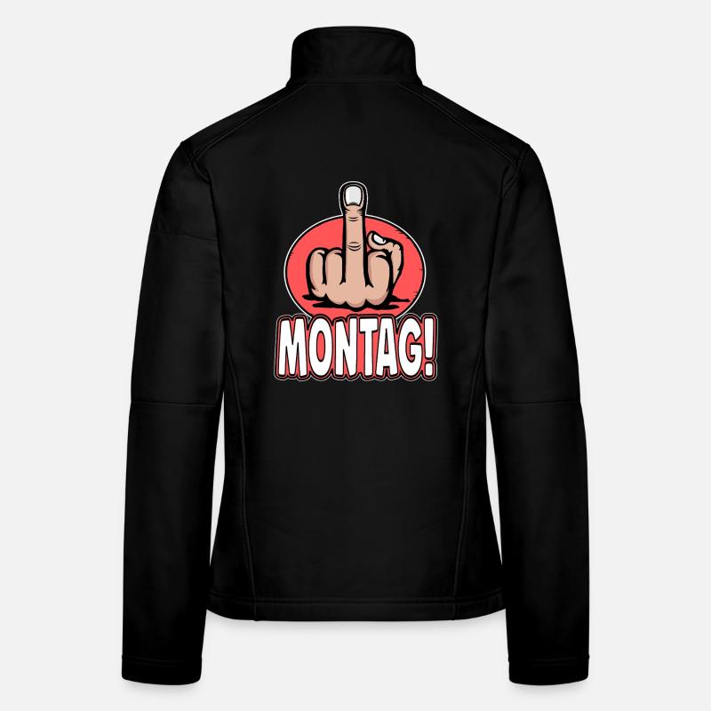 Mittelfinger Stinkefinger Montag Design Frauen Softshelljacke