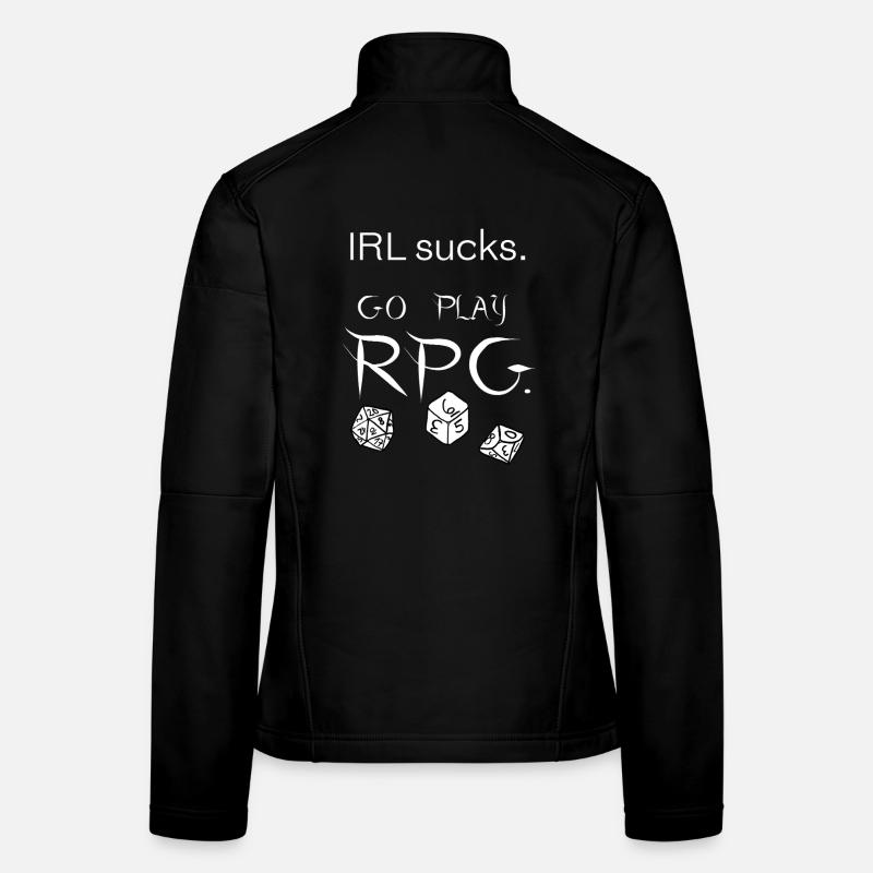 IRL sucks go play RPG (white) Women's Softshell Jacket