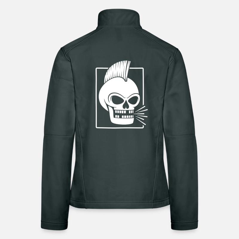 Punk Rock Skull With Mohawk Women's Softshell Jacket