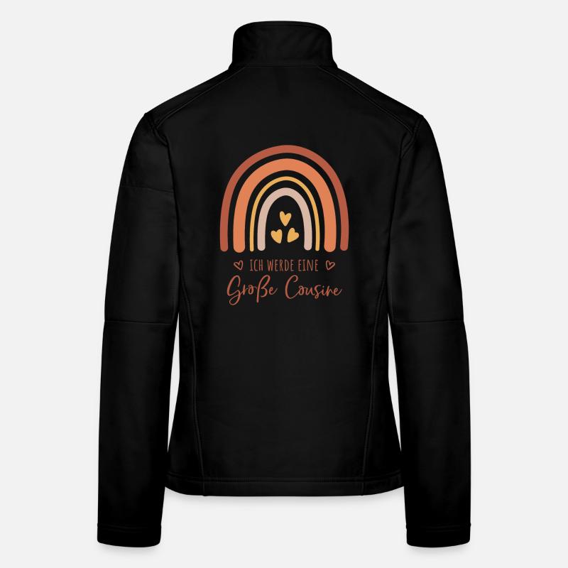 Ich werde eine große Cousine / Boho Regenbogen - Frauen Softshelljacke - Schwarz