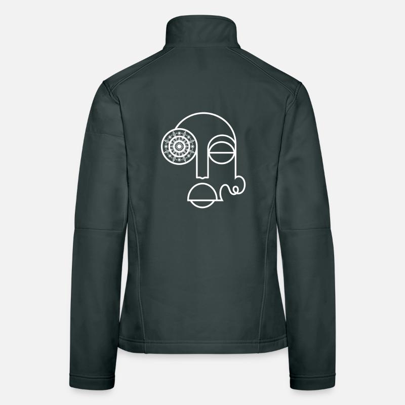 Visage abstrait / Visage abstrait moderne Veste en tissu softshell Femme