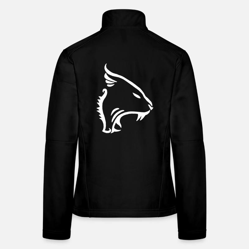 White Minimalist Lion Women's Softshell Jacket