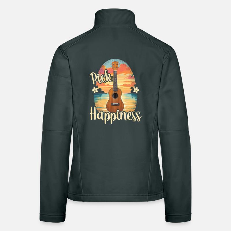 Pick Happiness! Ukulele Sunset Women's Softshell Jacket