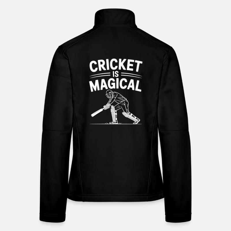 Drôle de cricket : Jeu de cricket vintage Veste en tissu softshell Femme