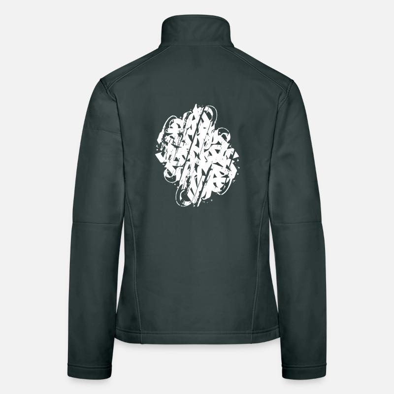 DIRTY ABSTRACT CALLIGRAPHY SHAPE Women's Softshell Jacket