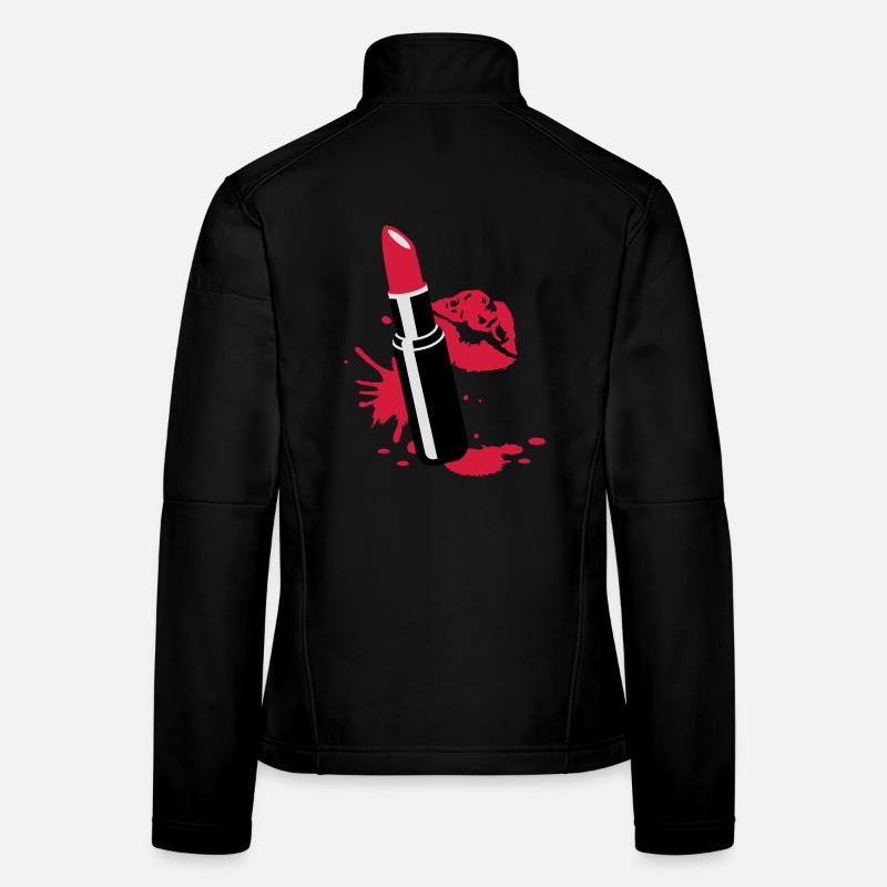 Rouge à lèvres avec des lèvres rouges Veste en tissu softshell Femme