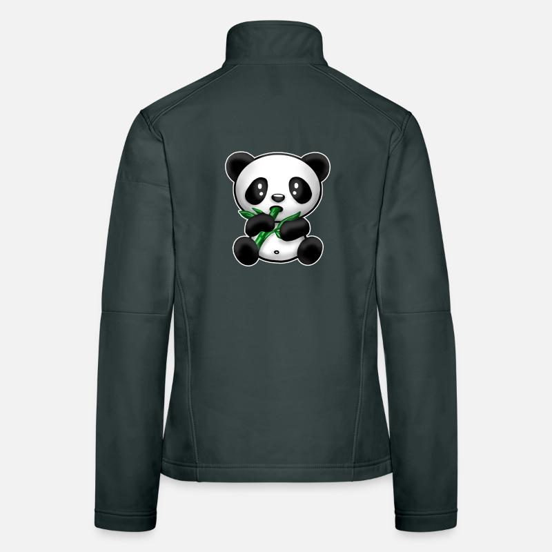 Panda mit Bambus Frauen Softshelljacke