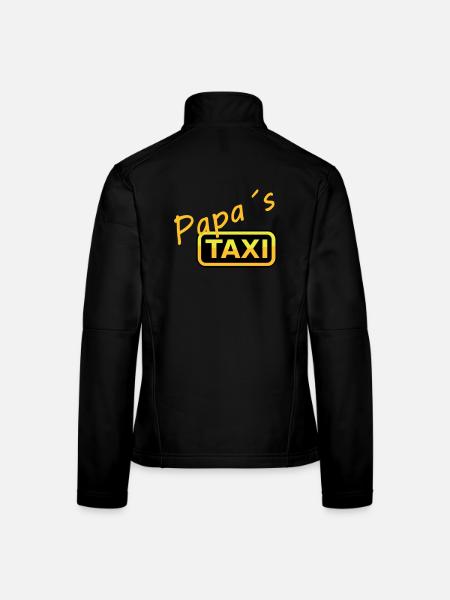 Humorvolles Papas Taxi Schild - Frauen Softshelljacke - Schwarz - Hinten