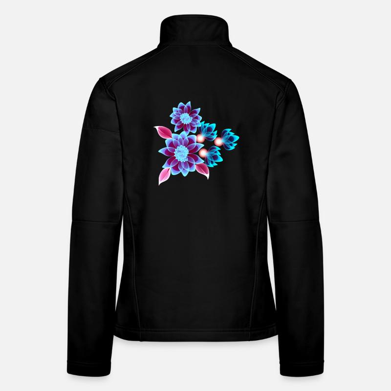 Hypnotic flowers - Fleurs néons Veste en tissu softshell Femme