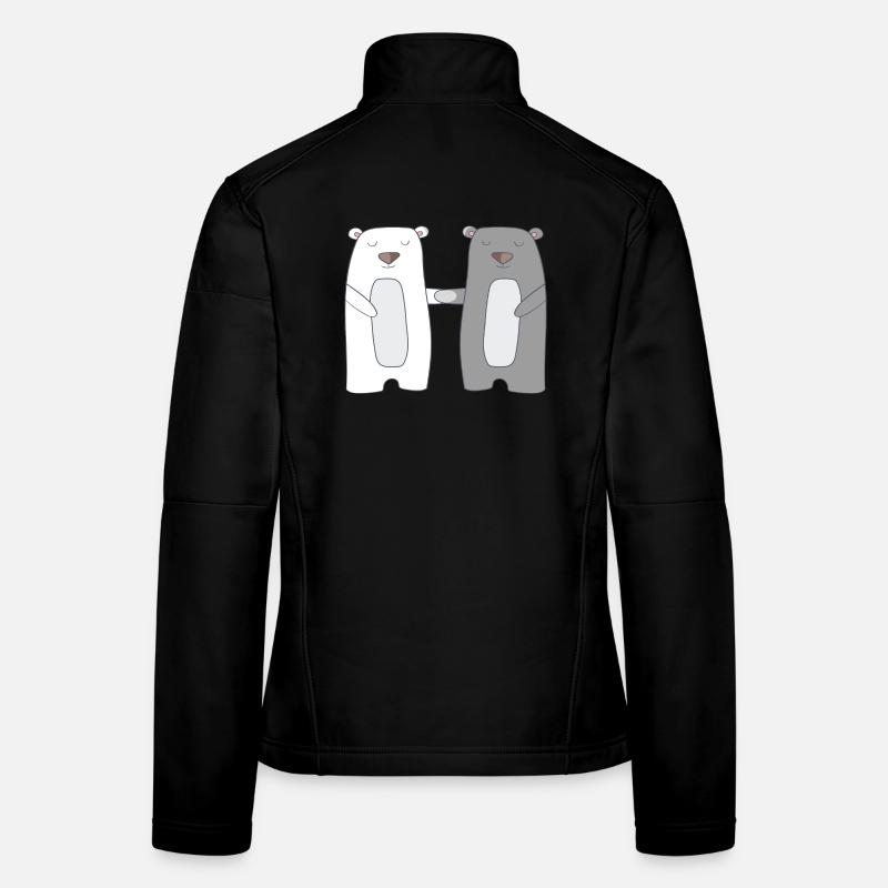 Bären - Frauen Softshelljacke - Schwarz