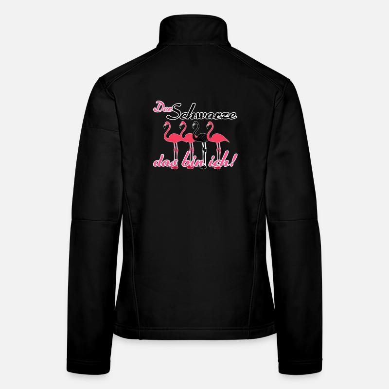 Schwarzer Flamingo, Fun, Tiere, Sprüche, Geschenk Frauen Softshelljacke