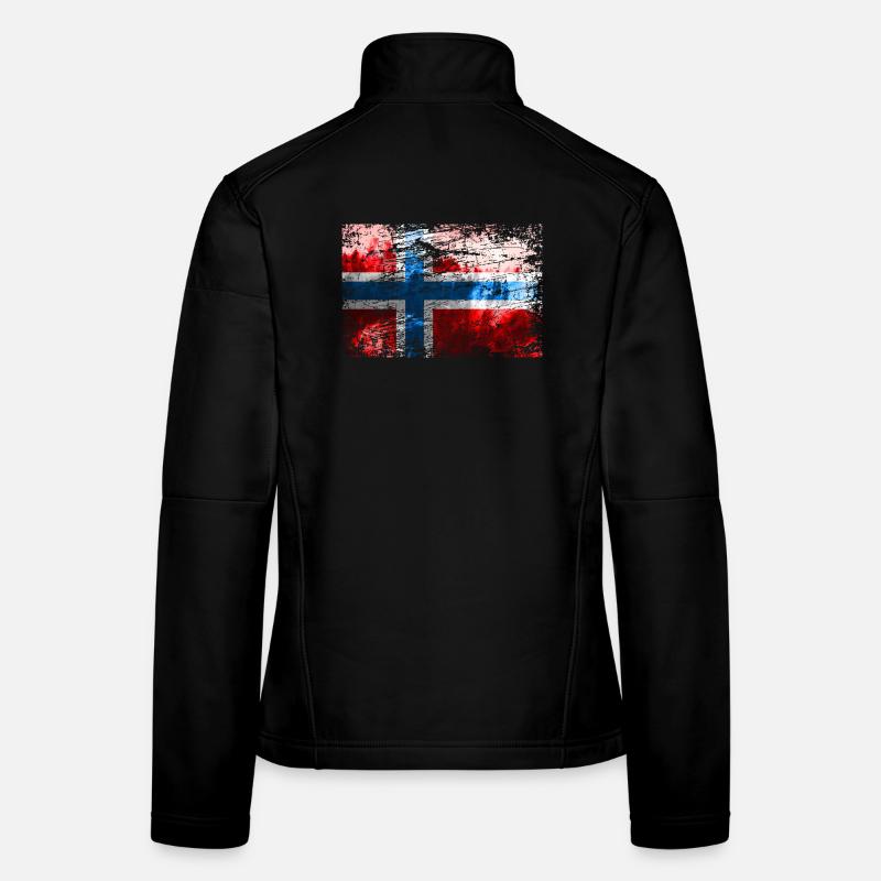 Norwegische Flagge - Frauen Softshelljacke - Schwarz