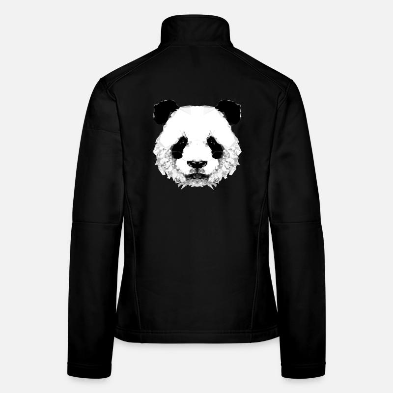 Geometrischer Panda - Women's Softshell Jacket - black