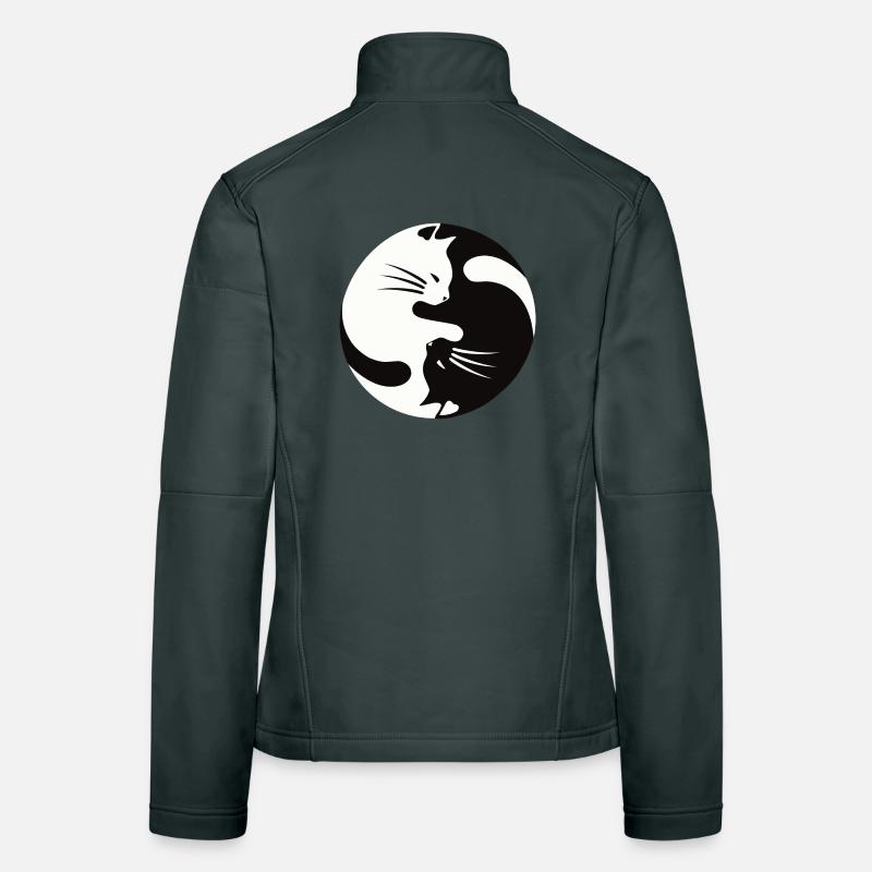2 cats cuddle ,ying yang Women's Softshell Jacket