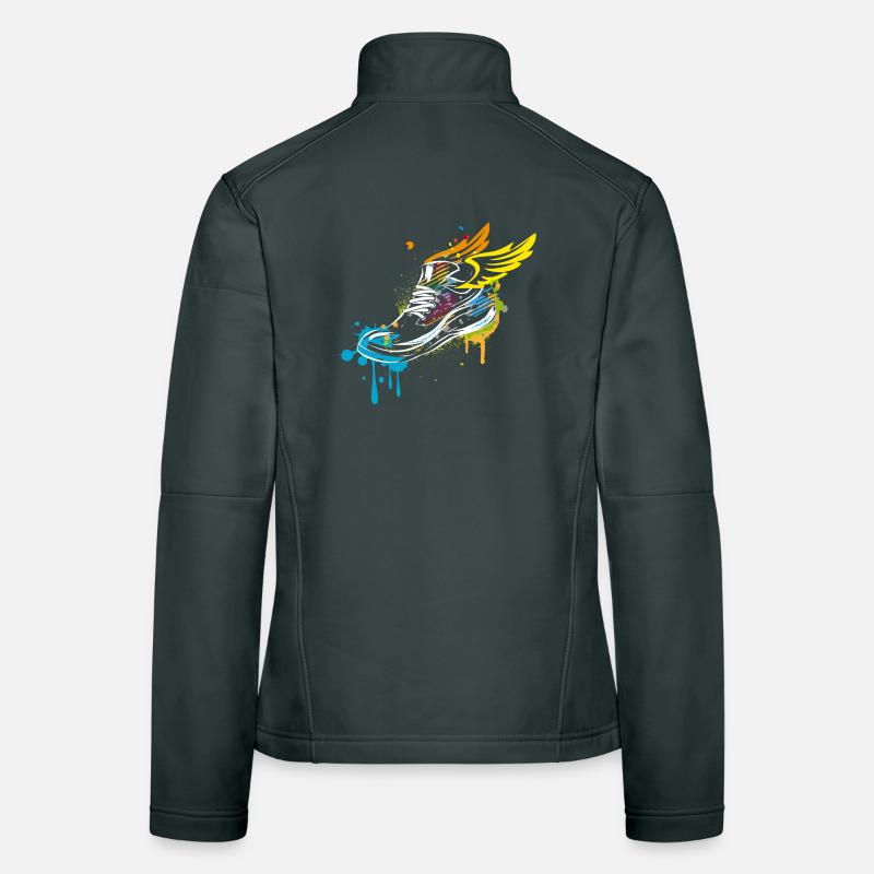 Sneaker graffiti with wings Women's Softshell Jacket