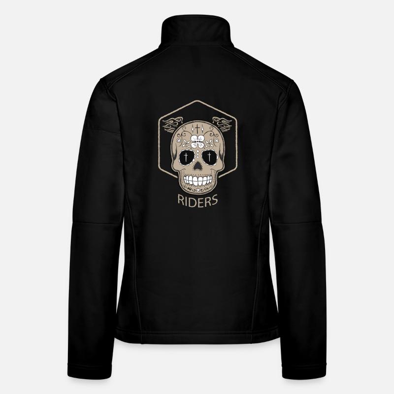 skull riders skull biker motorcycle dead symbol Women's Softshell Jacket